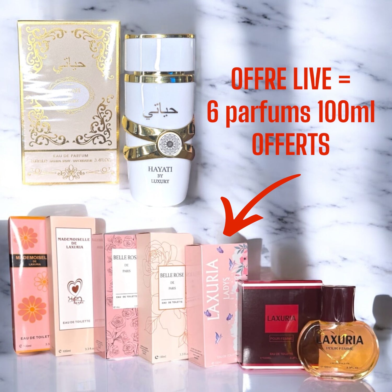 Lot Numéro 7 - 1 parfum dubaï femme BLANC + Offre Live