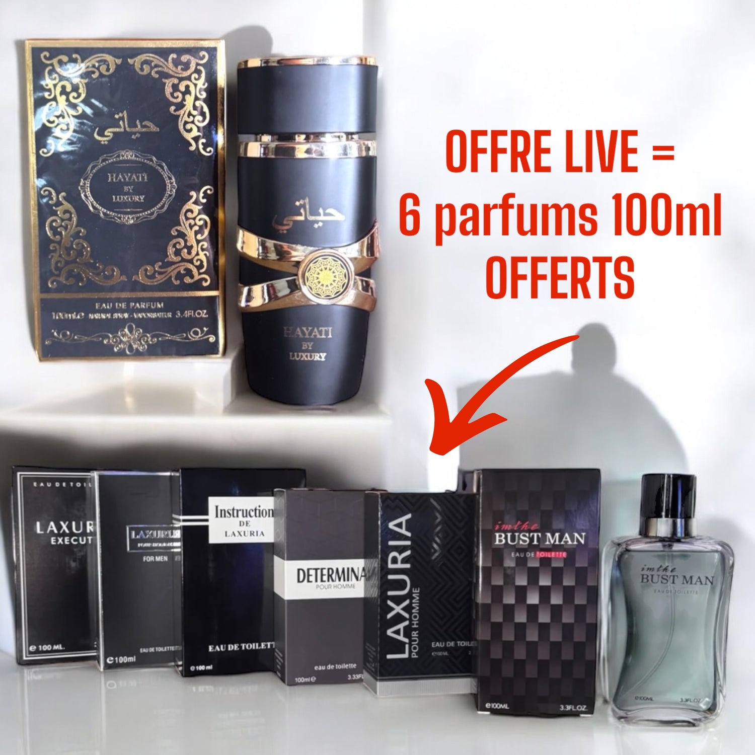 Lot Numéro 8-  1 parfum dubaï homme NOIR + Offre Live