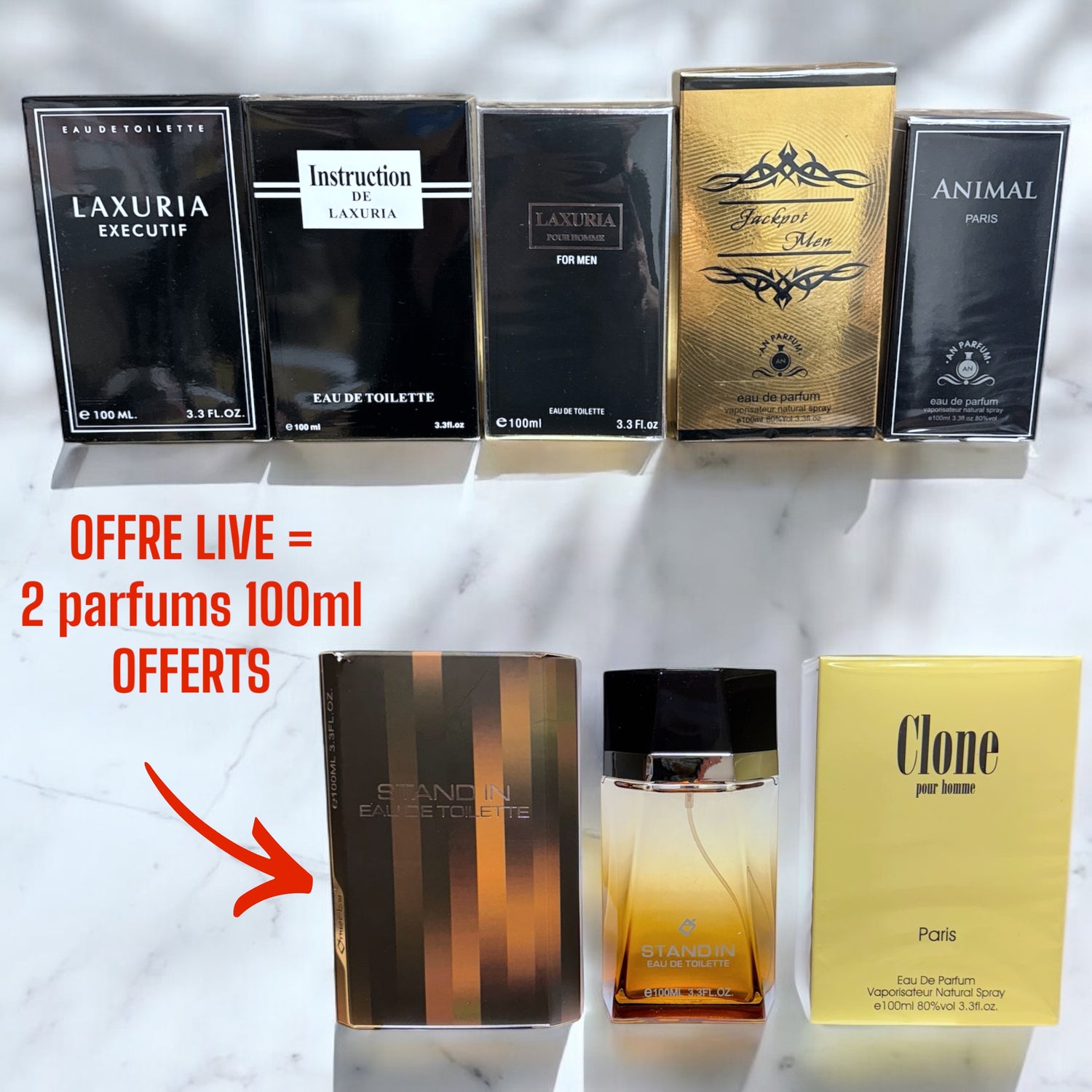 Lot Numéro 92 - 5 parfums homme + OFFRE LIVE