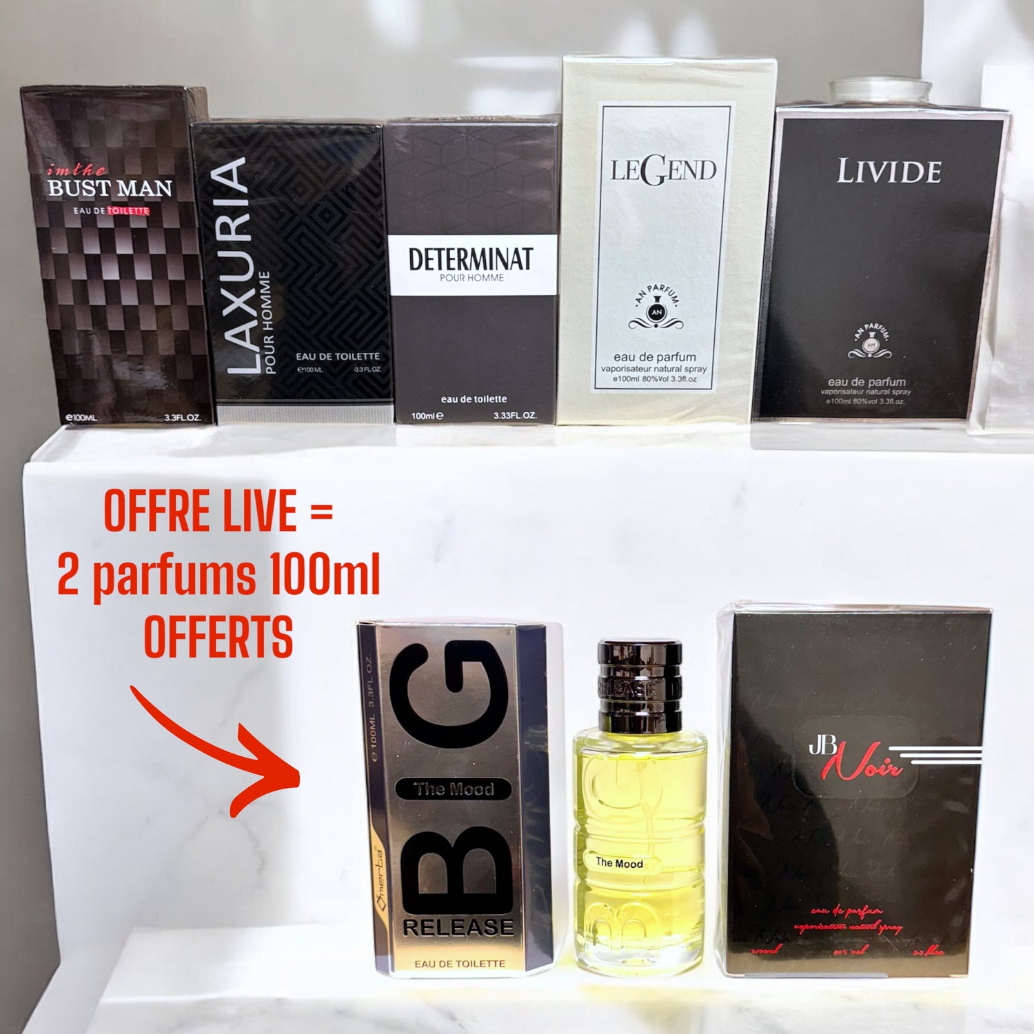 Lot Numéro 91 - 5 parfums homme + OFFRE LIVE