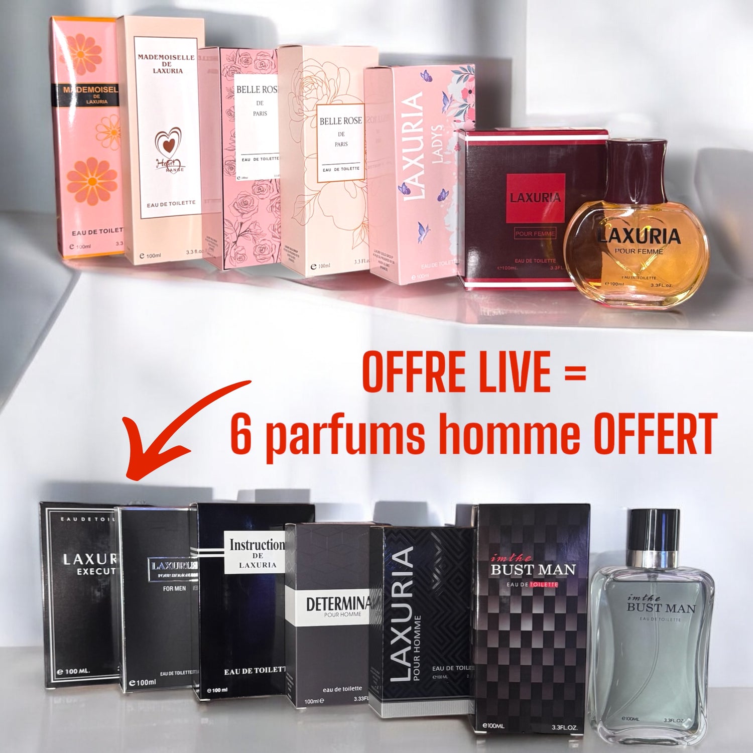 Lot Numéro 1 - 6 parfums FEMME + OFFRE LIVE